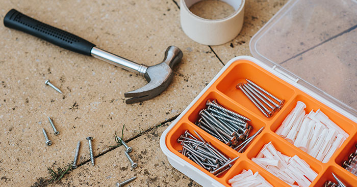 Hammer and screws