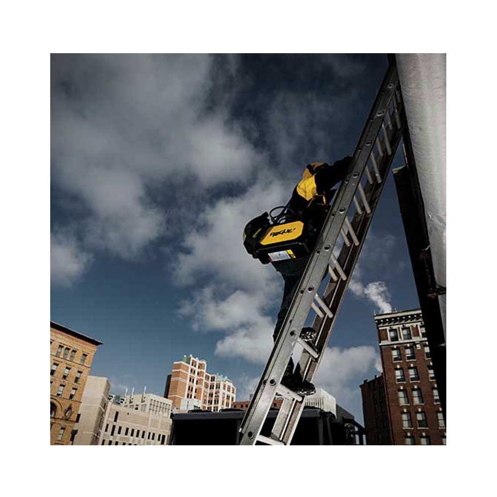 Welder climbing ladder with ESAB Rogue Welder