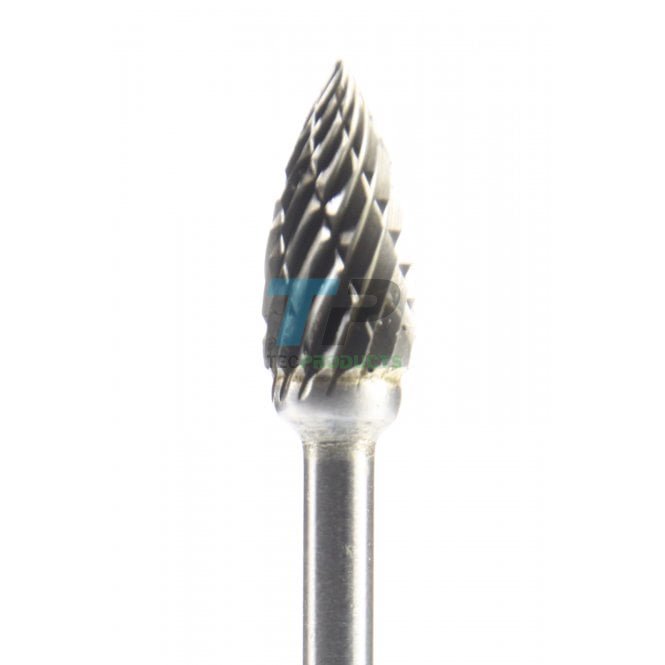13mm Diamond Cut Carbide Burr 6.3mm Diameter Pointed Taper