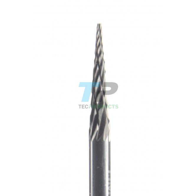 15mm Carbide Burr 3mm Diameter Diamond Cut Pointed Cone