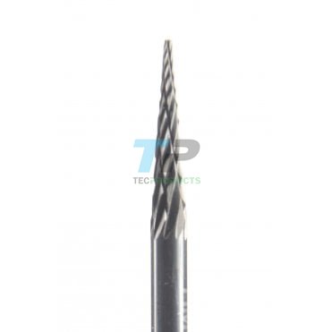 15mm Carbide Burr 3mm Diameter Diamond Cut Pointed Cone