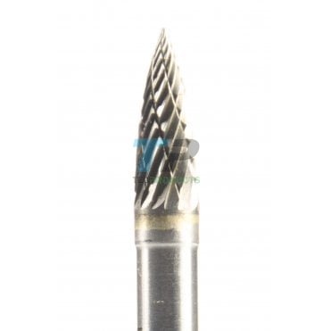 18mm Carbide Burr 6mm Diameter Diamond Cut Pointed Taper