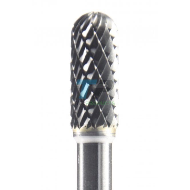 19mm Carbide Burr 8mm Diameter Diamond Cut Domed Cylinder