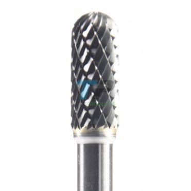 19mm Carbide Burr 8mm Diameter Diamond Cut Domed Cylinder