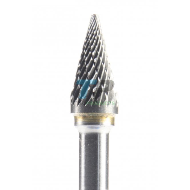 20mm Carbide Burr 9.5mm Diameter Diamond Cut Pointed Cone