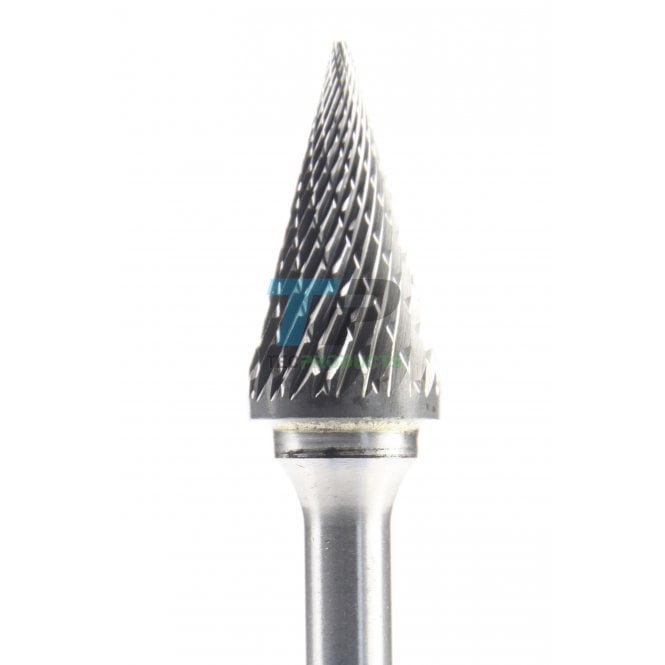 22mm Carbide Burr 12.7mm Diameter Diamond Cut Pointed Cone