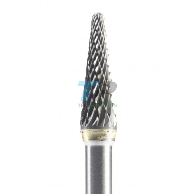 22mm Carbide Burr 8mm Diameter Diamond Cut Rounded Cone