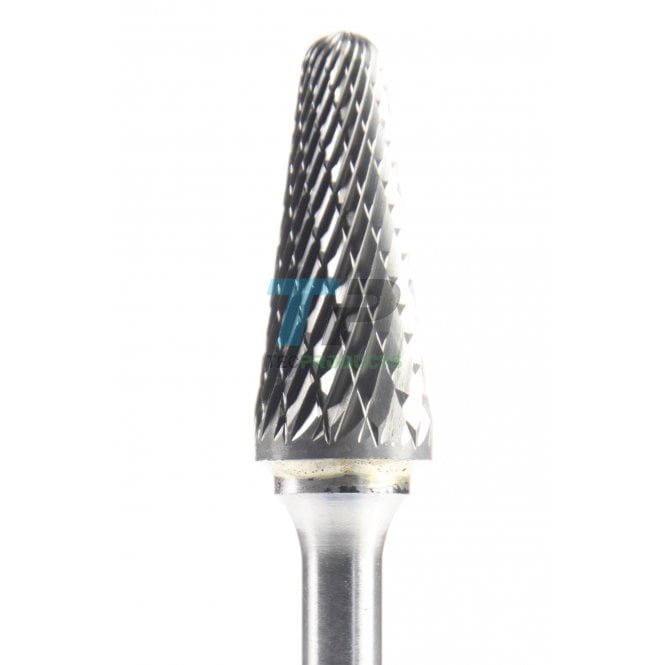 28mm Carbide Burr 12.7mm Diameter Diamond Cut Rounded Cone