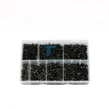 Assorted Black Flanged Pozi Head Self-Tapping Screw 700 Pieces