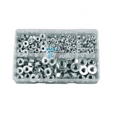 Assorted Box Of Serrated Flange Nuts Metric 225 PCS