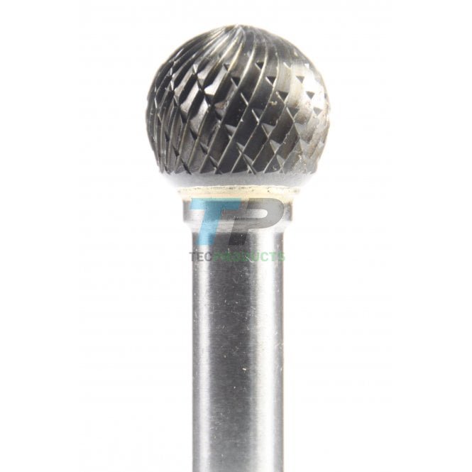 Carbide Burr 16mm Diameter Diamond Cut Ball – 8mm Shaft