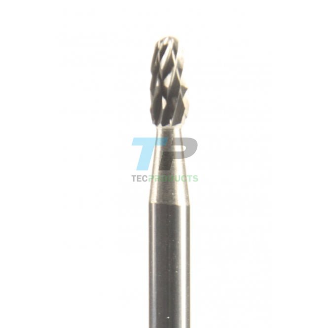 Carbide Burr diameter 5.5mm Diamond Cut Teardrop 3mm shaft