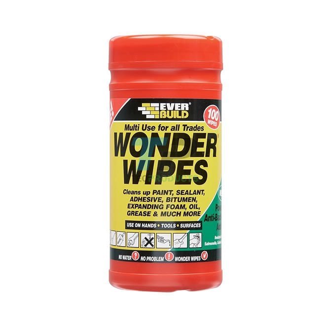 Everbuild Wonder Wipes Antibacterial Hand Wipes Tub Of 100