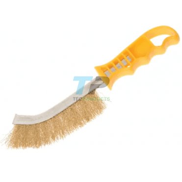 Wire Scratch Brush Brass Yellow Handle