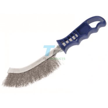 Wire Scratch Brush Stainless Steel Blue Handle