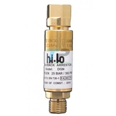 Hi-Lo DGN Fuel Gas Non-Reset Flashback Arrestor Regulator Mounted