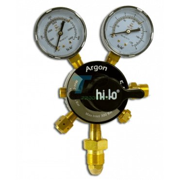 Hi-Lo UK Made 2 Stage 2 Gauge Argon/CO2 Regulator Bottom Entry 5 Bar