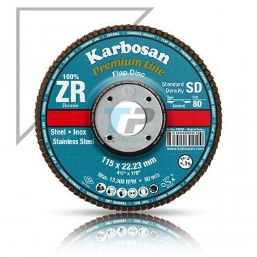 Karbosan 115mm (4.5") Premium Line Zirconium Flap Disc P40 Grit