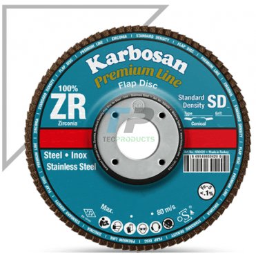 Karbosan 125mm (5") Premium Line Zirconium Flap Disc P80 Grit