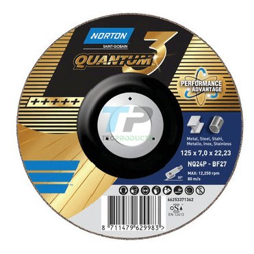 Norton Quantum 3 Ceramic Grinding Disc 4.5"(115mm), 5"(125mm), 7"(180mm) & 9"(230mm)