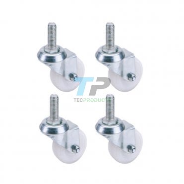 Nylon Castor Kit - 4 Per Kit c/w Fixings