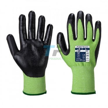 Portwest A645 Cut Level D(A4) Nitrile Foam Glove in Green