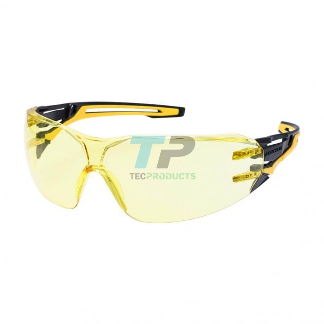 Portwest  Amber Wraparound Safety Glasses PR01