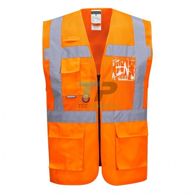 Portwest  Athens Hi-Vis Orange Mesh Executive Vest 