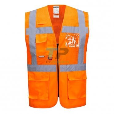 Portwest Athens Hi-Vis Orange Mesh Executive Vest 