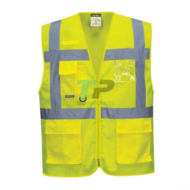 Portwest  Athens Yellow Hi-Vis Mesh Executive Vest