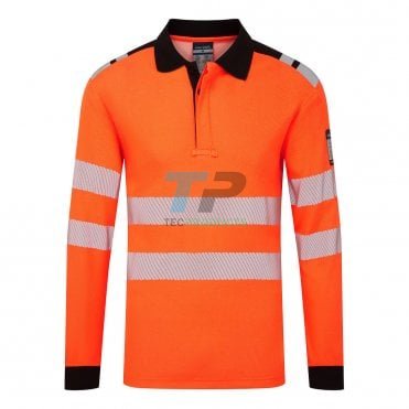 Portwest PW3 Modaflame Knit HVO FR Long Sleeve Polo Shirt