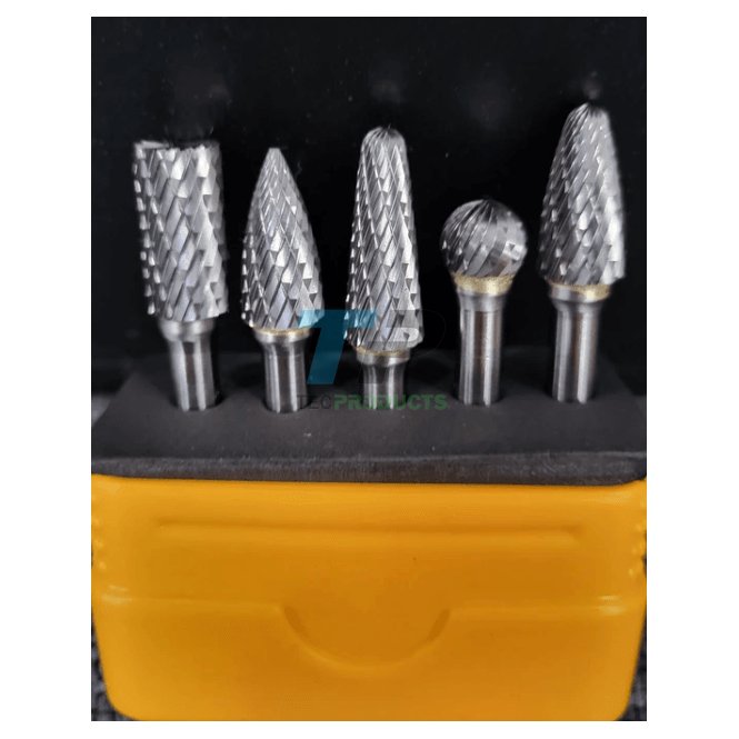 Right Lines Carbide Burr 5 Piece Set With 6MM Shank