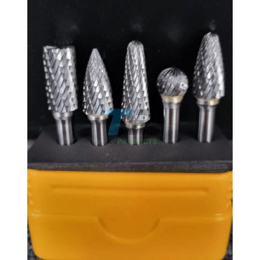 Right Lines Carbide Burr 5 Piece Set With 6MM Shank