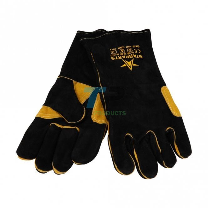 Starparts  Black Premium Leather Welders Gauntlets 16