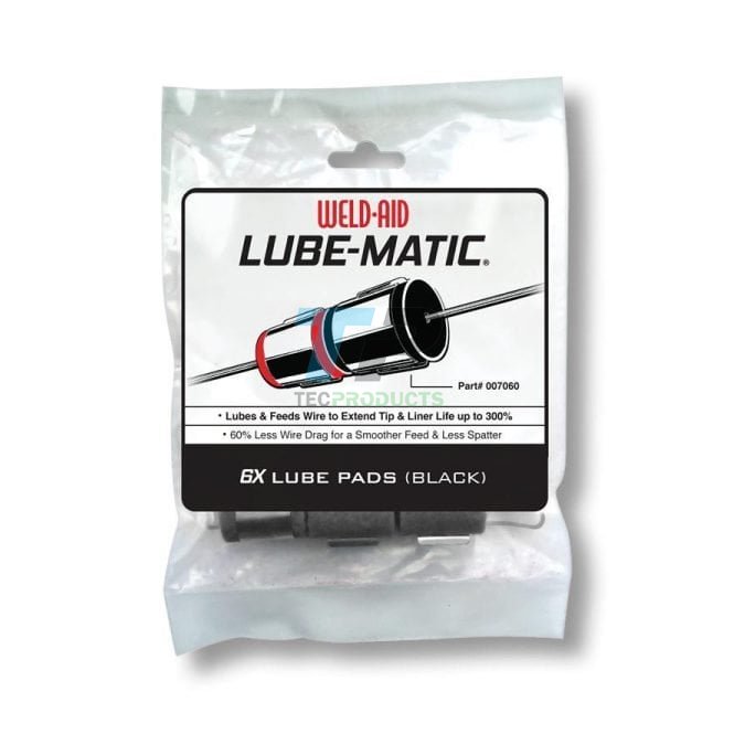 Weld Aid Lube-Matic Black Lube Pads For MIG Wire Pack Of 6
