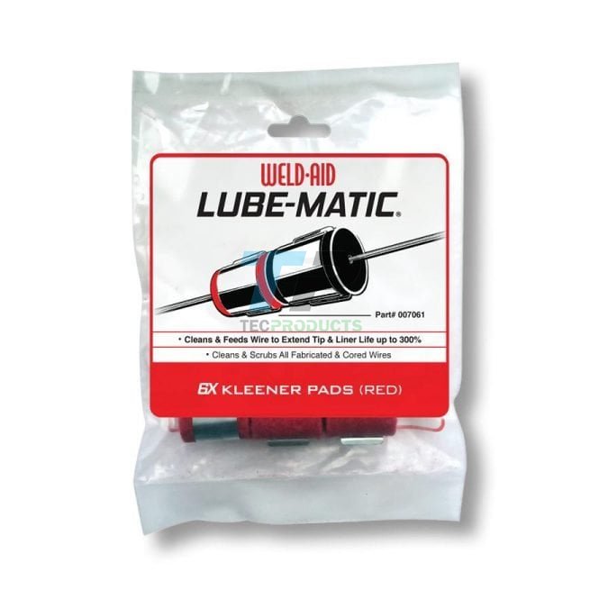 Weld Aid Lube-Matic Red Kleemer Pads For MIG Wires 6 Pack